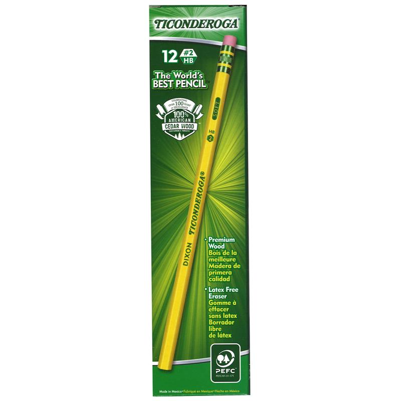 Dixon® Ticonderoga® No. 2 Pencils, Unsharpened, 12/pkg