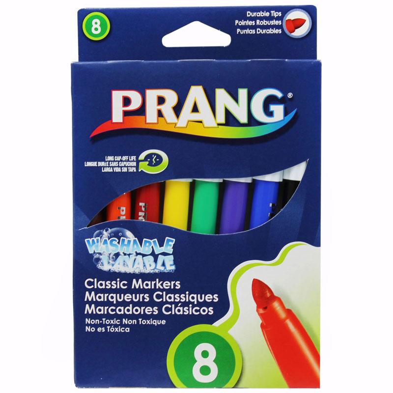 Prang® Washable Art Markers, Bullet Tip, 8 Classic Colors