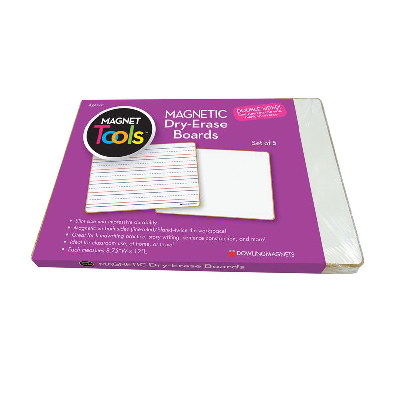  Magnetic Dry- Erase Lined & Blank Board, Set Of 5