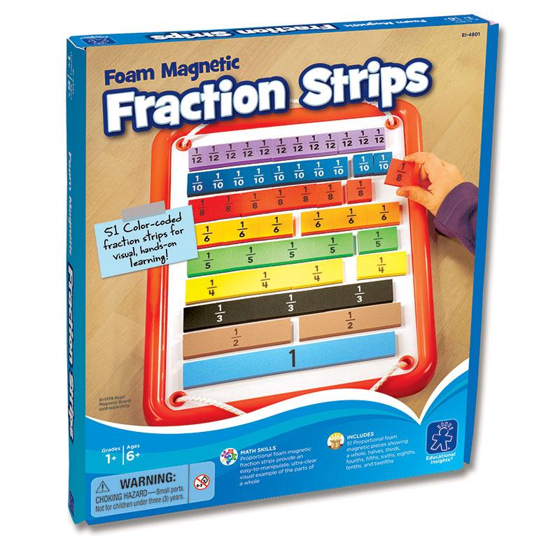 Foam Magnetic Fraction Strips, 51 Pieces
