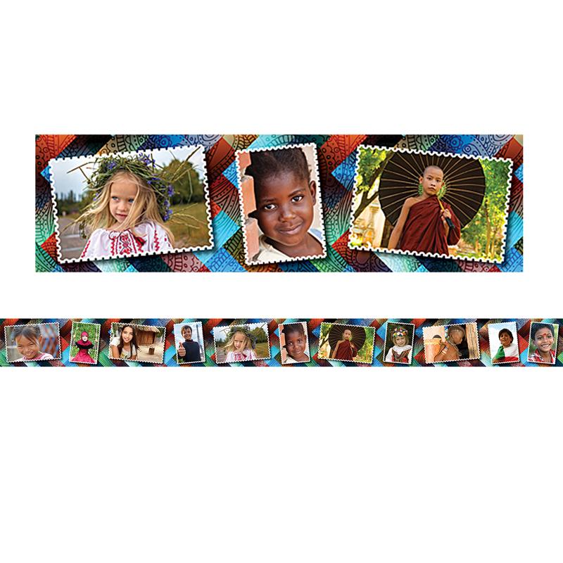 Multicultural Kids Postcards Photo Border