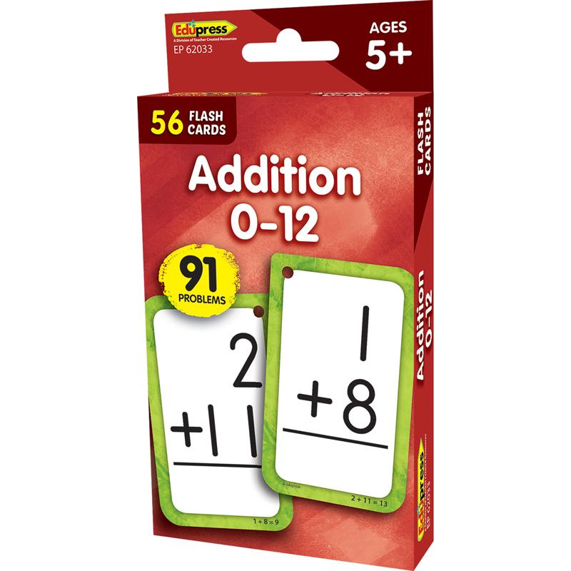  Additon 0- 12 Flash Cards