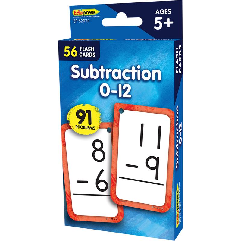 Subtraction 0-12 Flash Cards