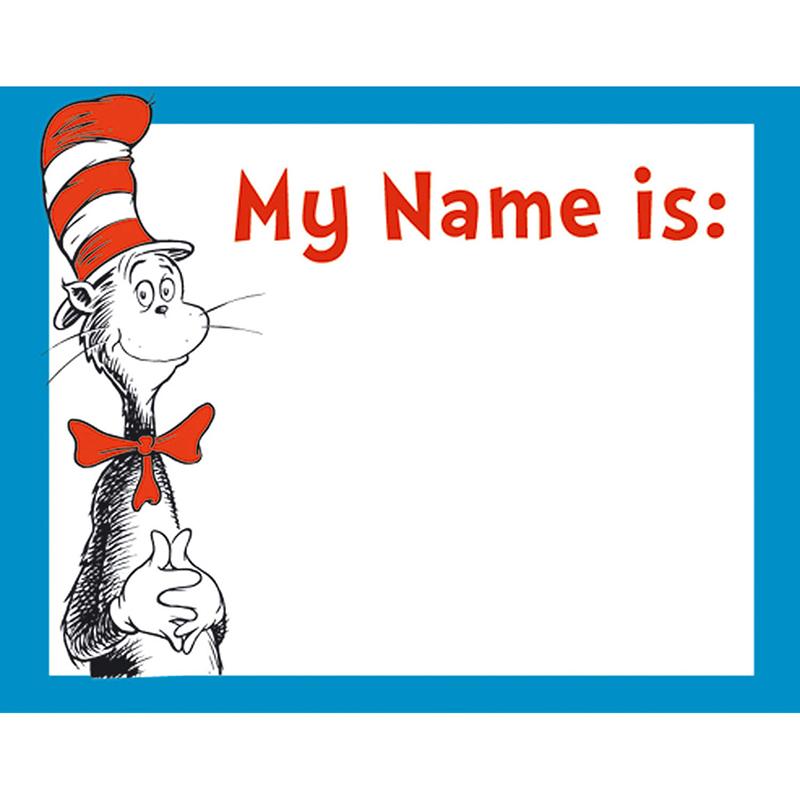 Cat in the Hat Name Tags, 40/pkg