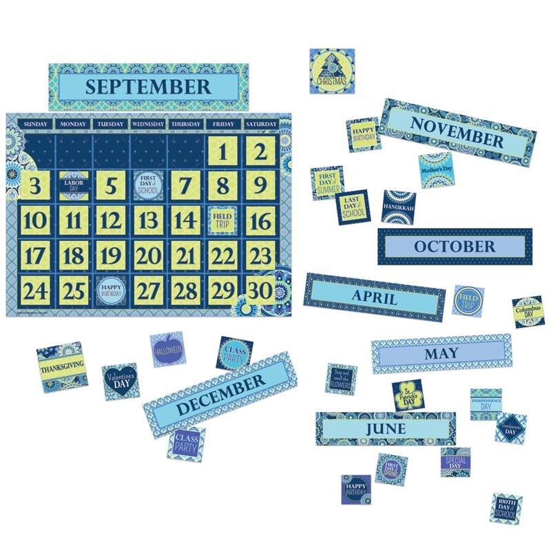 Blue Harmony Calendar Bulletin Board Set