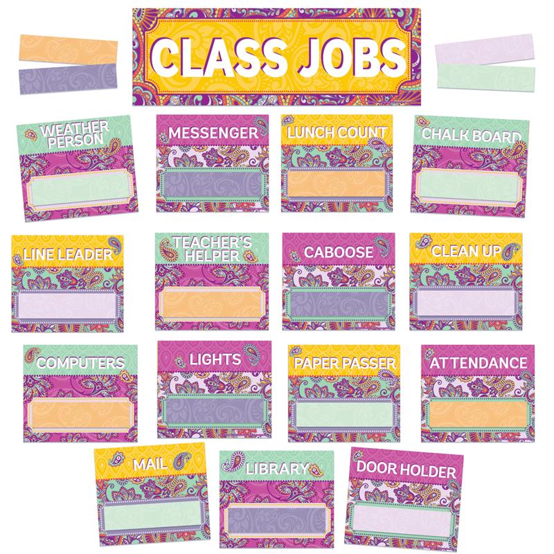 Positively Paisley - Class Jobs Mini Bulletin Board Set
