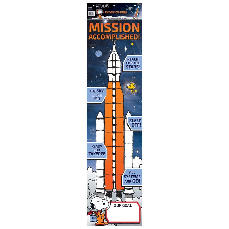 Peanuts® NASA Goal Setting Vertical Banner, 12