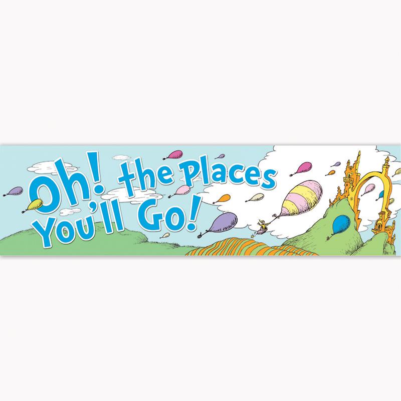  Dr.Seuss Oh The Places Balloons Classroom Banner