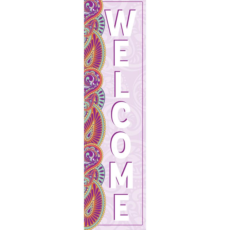 Positively Paisley Welcome Vertical Banner, 12