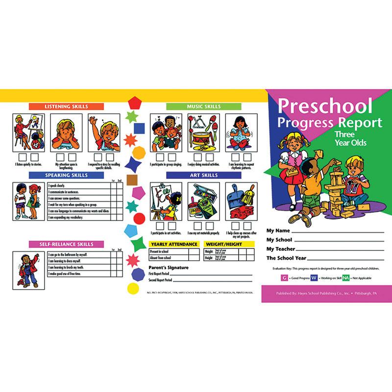Preschool Progress Report Cards, 10 Per Pack (Age 3)