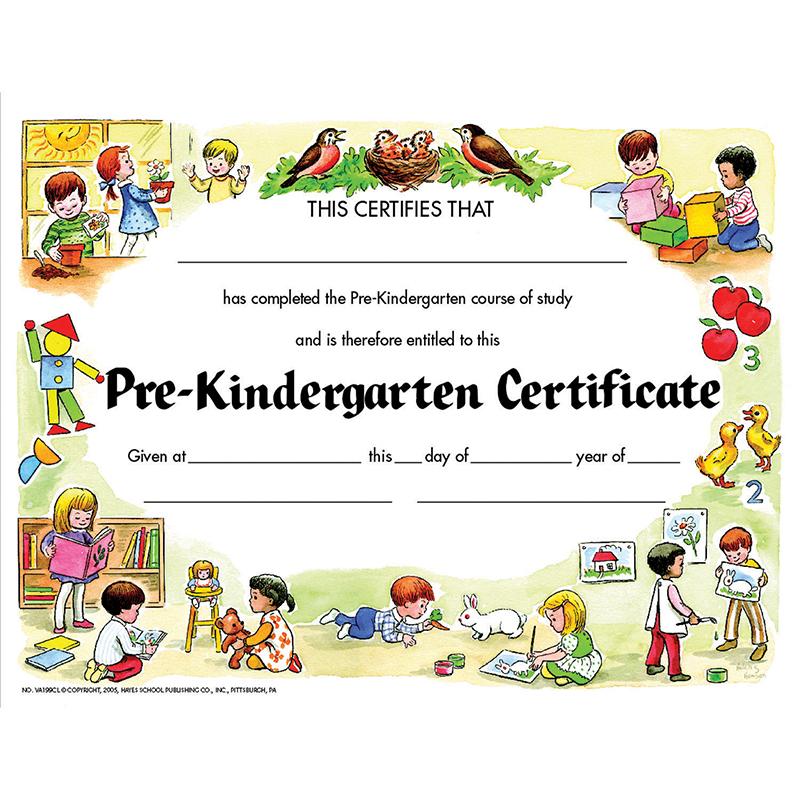 Pre-Kindergarten Certificate, 8.5