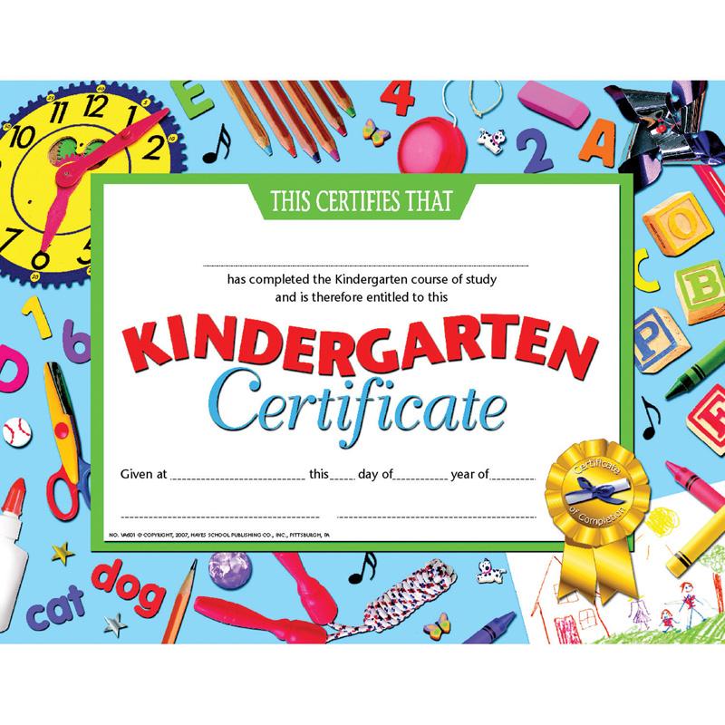 Kindergarten Certificate, 8.5