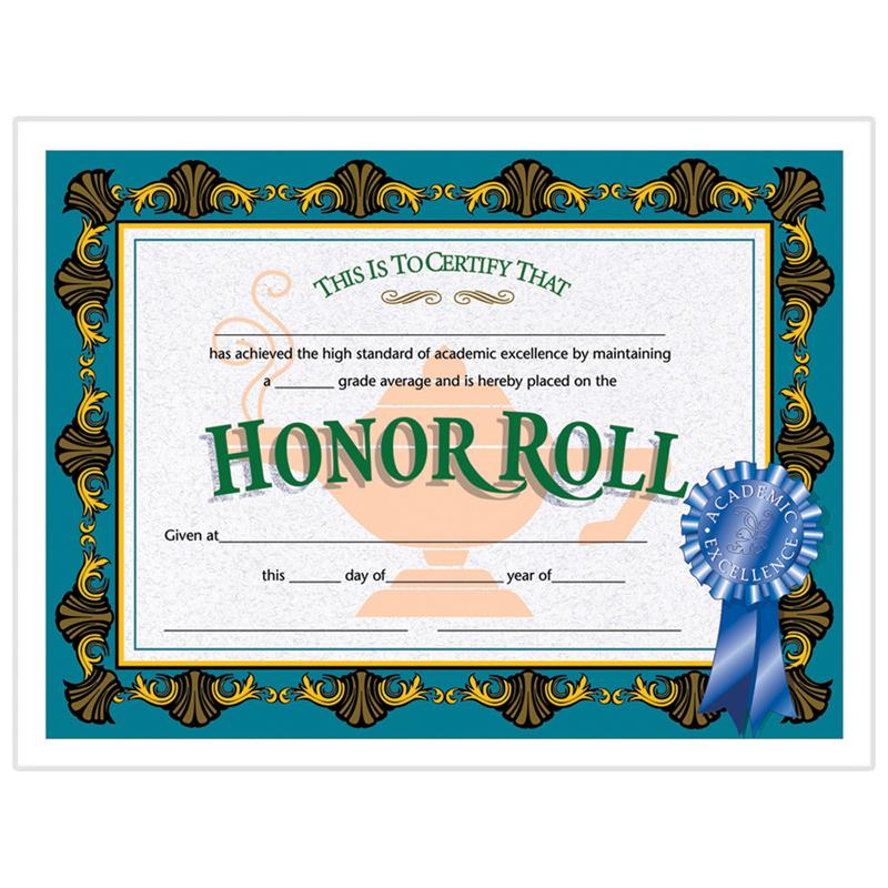 Honor Roll Certificate, 8.5