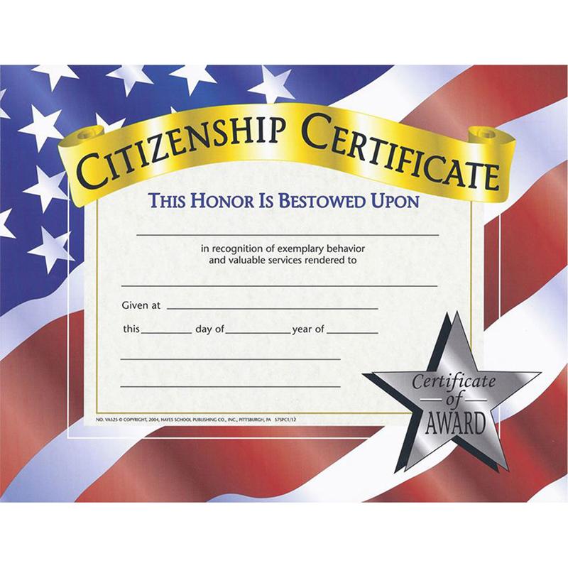 Citizenship Certificate, 30/pkg