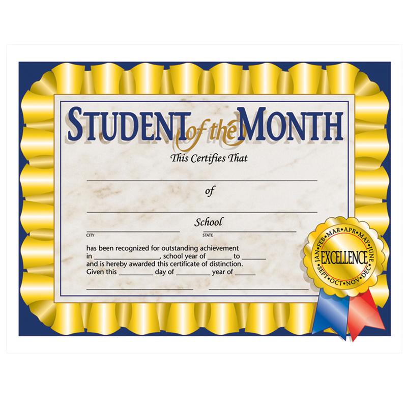 Student of the Month Certificate, 8.5