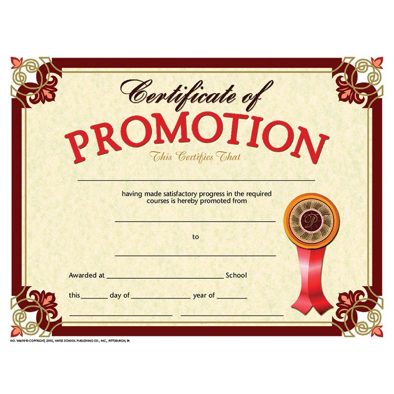 Certificate of Promotion, Pack of 30, 8.5