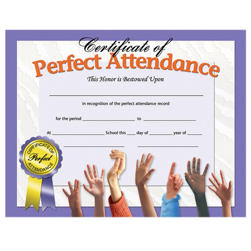 Certificate of Perfect Attendance, 8.5