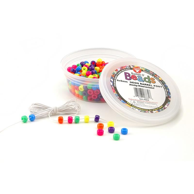 Bucket O' Beads, Neon Barrel, 6 x 9 mm, Pack of 375
