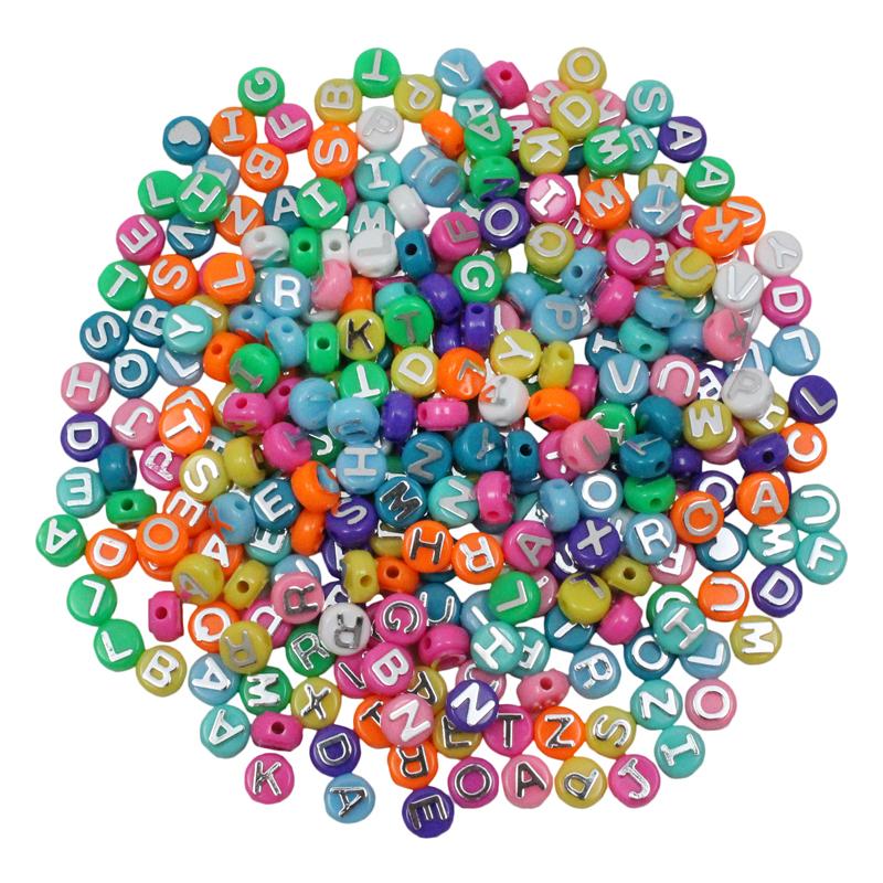 ABC Beads, Assorted Colors, Pack of 300