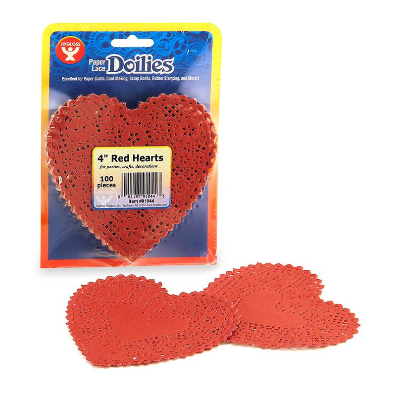 Heart Doilies, Red, 4