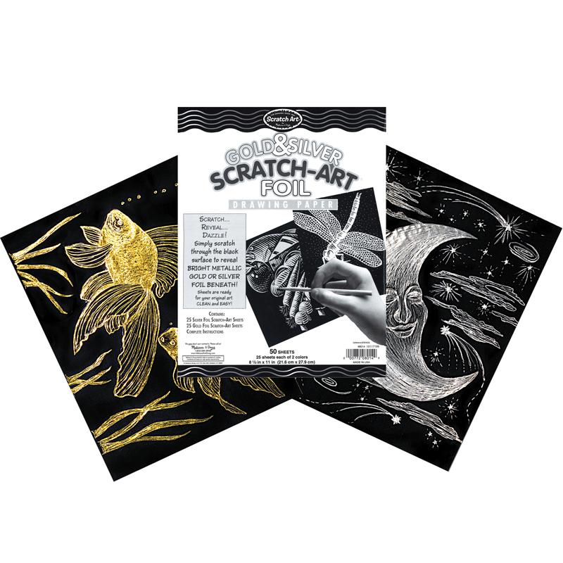 Metallic Foil Scratch-Art® Paper, 50 sheets
