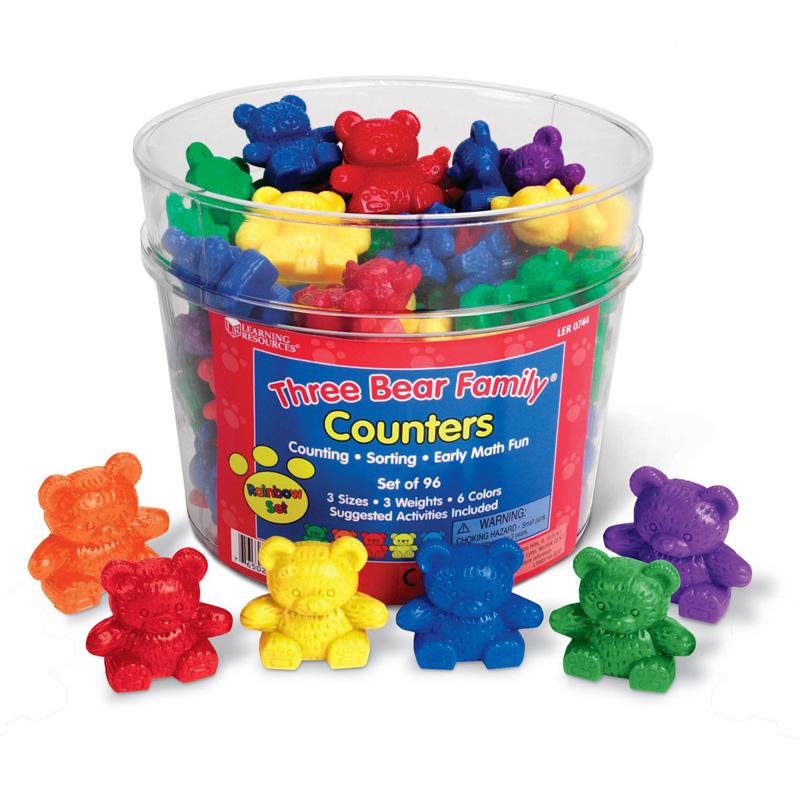 Three Bear Family® Rainbow™ Counters, Set of 96