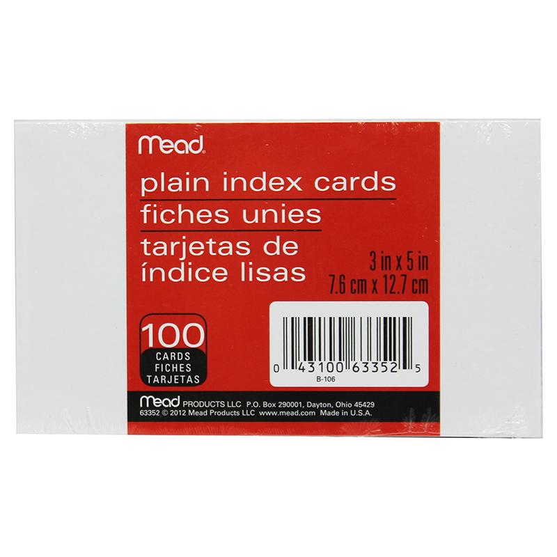 Index Cards, Plain, 3 x 5