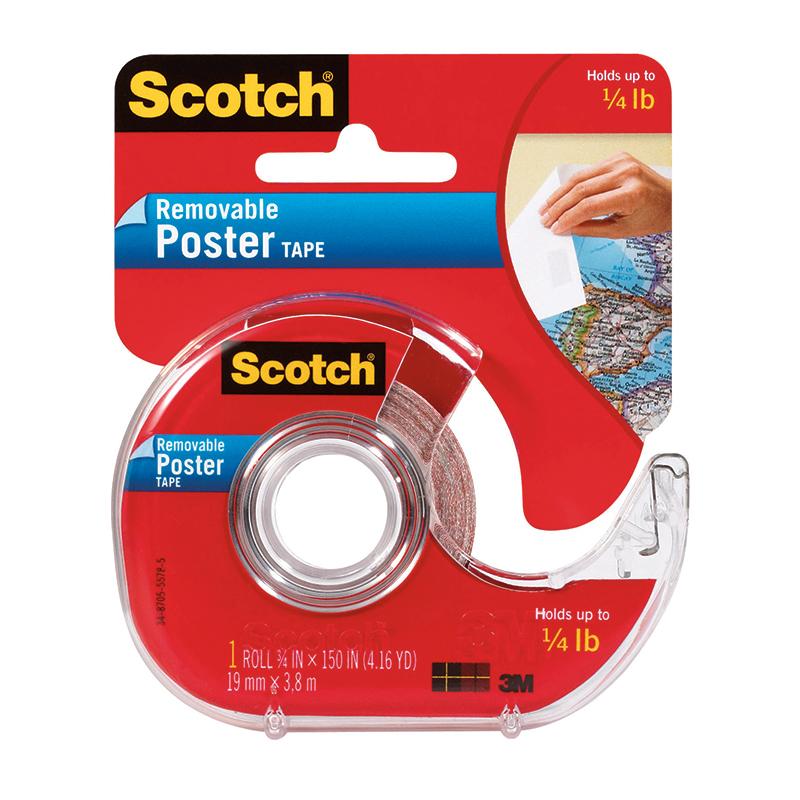 Removable Poster Tape with Dispenser, 3/4