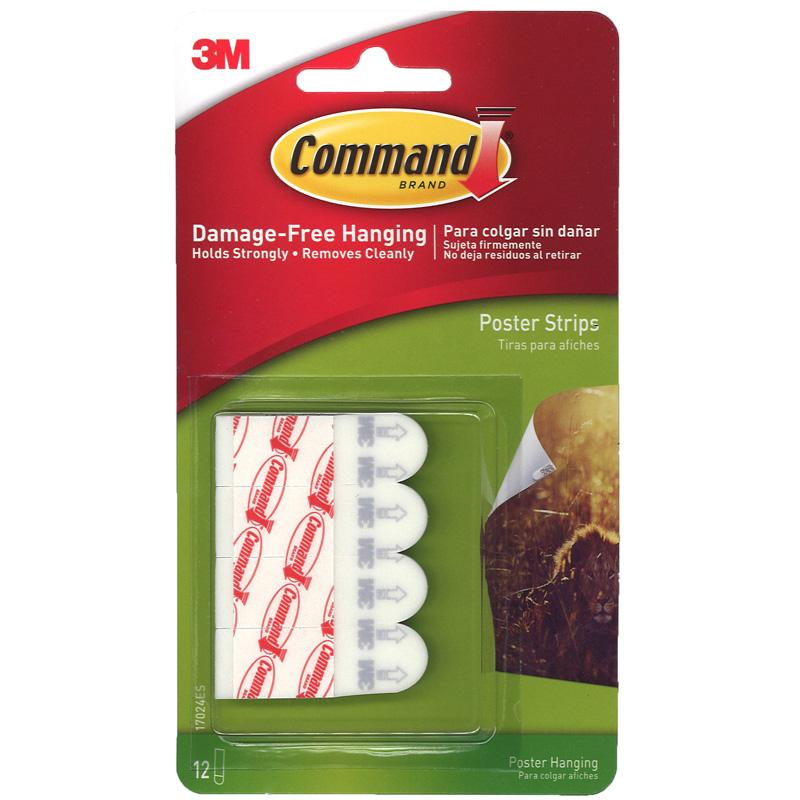  Command & Trade ; Adhesive Reusable Hooks, Poster Strips, Pack Of 8