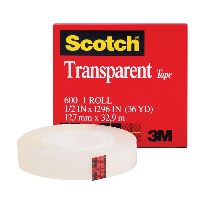 Transparent Tape Refill Rolls, 1/2