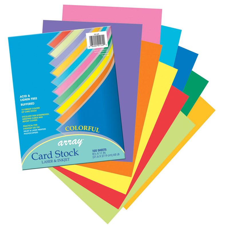  Colorful Card Stock, 10 Assorted Colors, 8- 1/2 