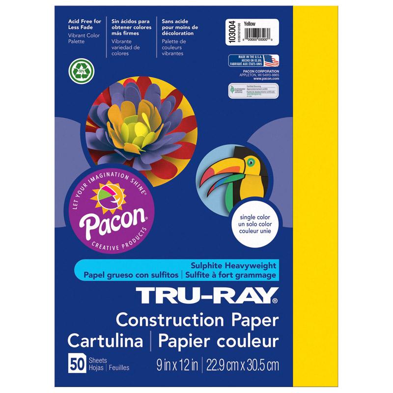 Tru-Ray® Construction Paper, Yellow, 9