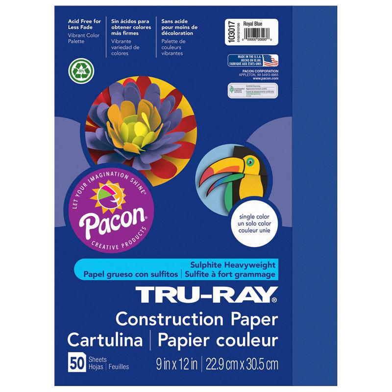 Tru-Ray® Construction Paper, Royal Blue, 9