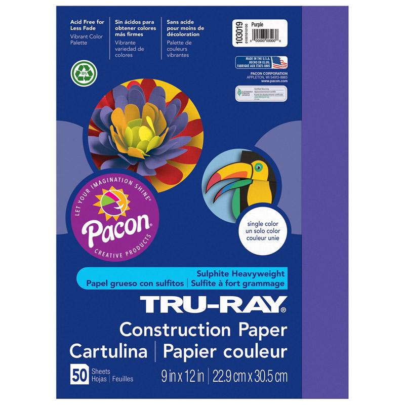 Tru-Ray® Construction Paper, Purple, 9