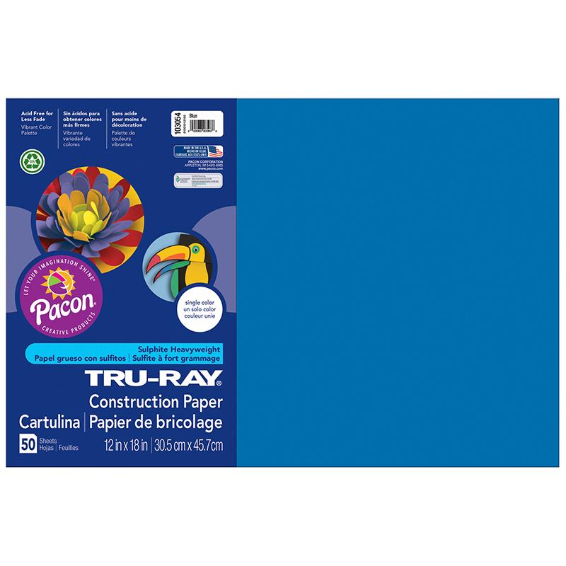 Tru-Ray® Construction Paper, Blue, 12