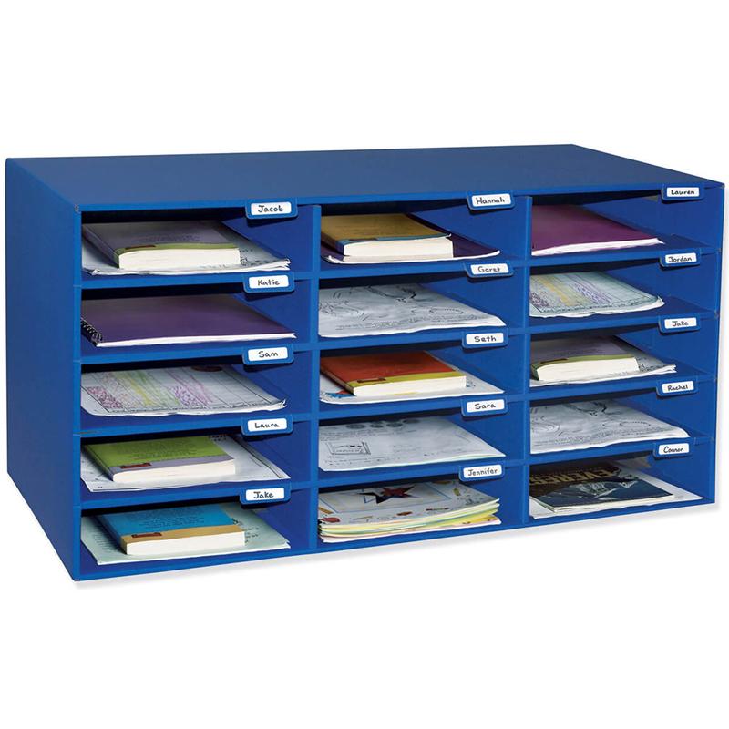 Classroom Keepers® Mailbox, 15-Slot, Blue, 16-3/8