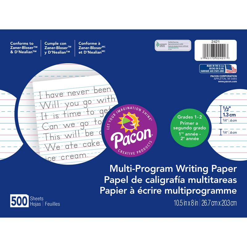 Multi-Program Handwriting Paper, 1/2