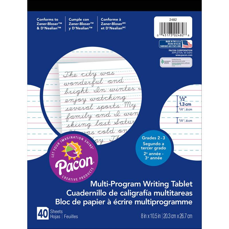 Multi-Program Handwriting Tablet, D'Nealian/Zaner-Bloser, 1/2