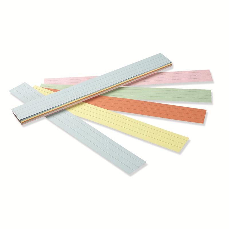 6 Colors 3 x 12 Inch 150 Sheets Sentence Strips Ruled Rainbow Sentence Strips Sentence Learning Strips for School Office Supplies 6 Pack 