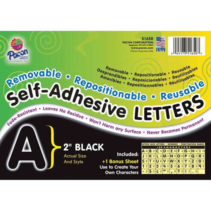 Self-Adhesive Letters, Black, Puffy Font, 2