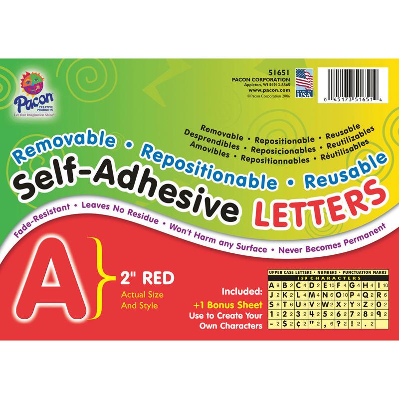 Self-Adhesive Letters, Red, Puffy Font, 2