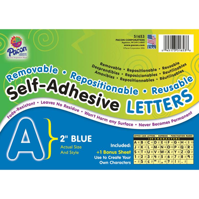 Self-Adhesive Letters, Blue, Puffy Font, 2