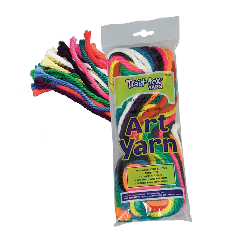  Art Yarn, Bright Colors Assortment, 50 ', 10 Strands
