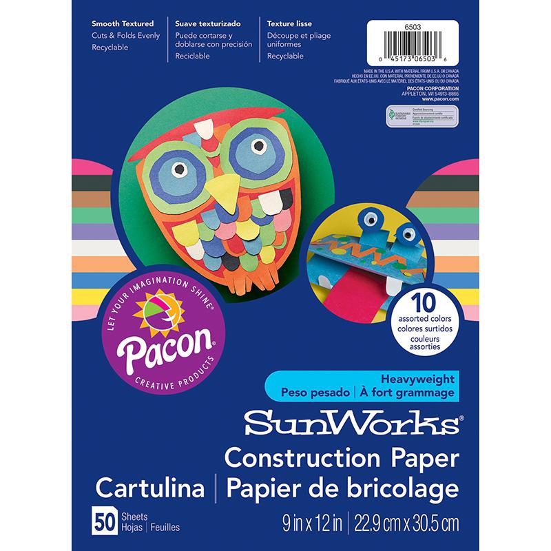  Sunworks & Reg ; Construction Paper, 10 Assorted Colors, 9 