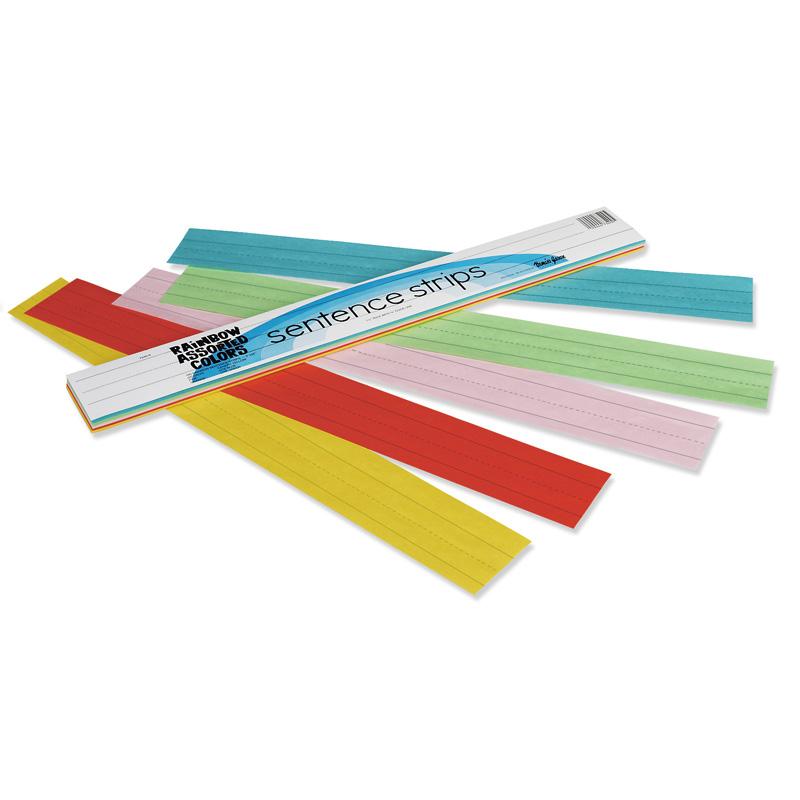 Rainbow® Kraft Sentence Strips, 5 Assorted Colors, 1-1/2