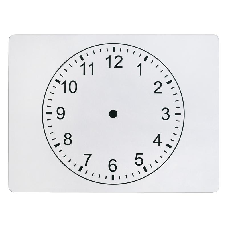 Clockface Whiteboard, 2-sided, Clockface/Plain, 9