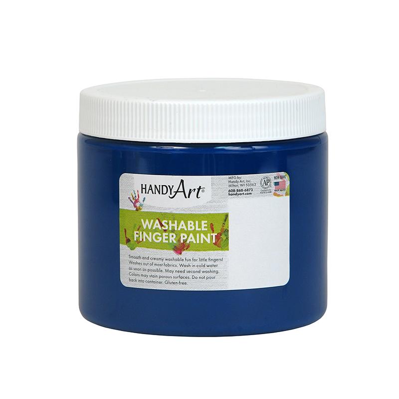 Handy Art® by Rock Paint Washable Finger Paint, Blue, 16 oz