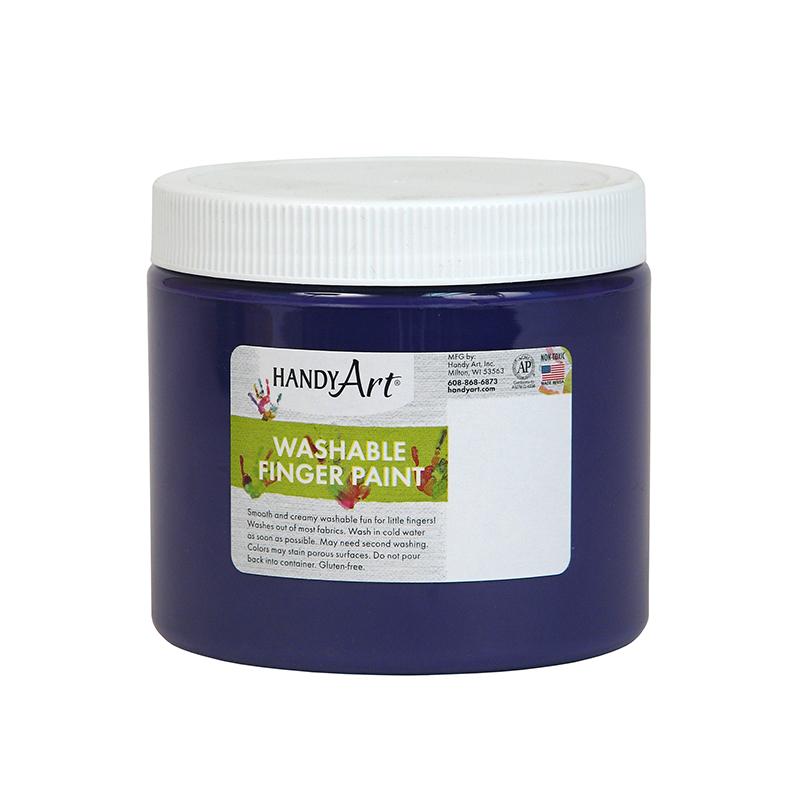 Handy Art® by Rock Paint Washable Finger Paint, Violet, 16 oz