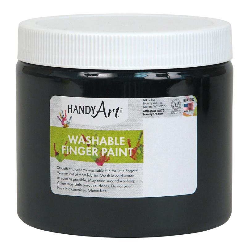 Handy Art® by Rock Paint Washable Finger Paint, Black, 16 oz