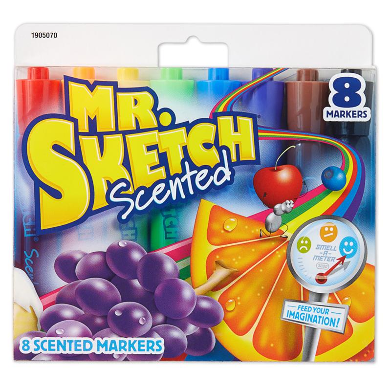 Mr. Sketch® Scented Markers, Chisel Tip, Assorted Colors, Pack of 8